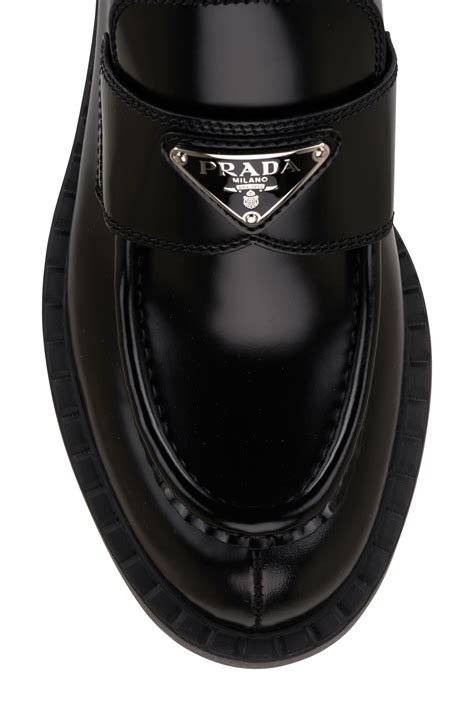 prada spazzolato leather loafers.